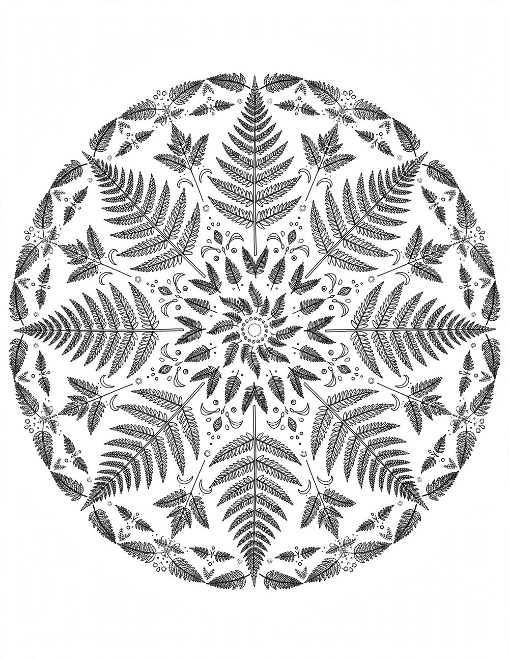 Free printable botanical mandala coloring page
