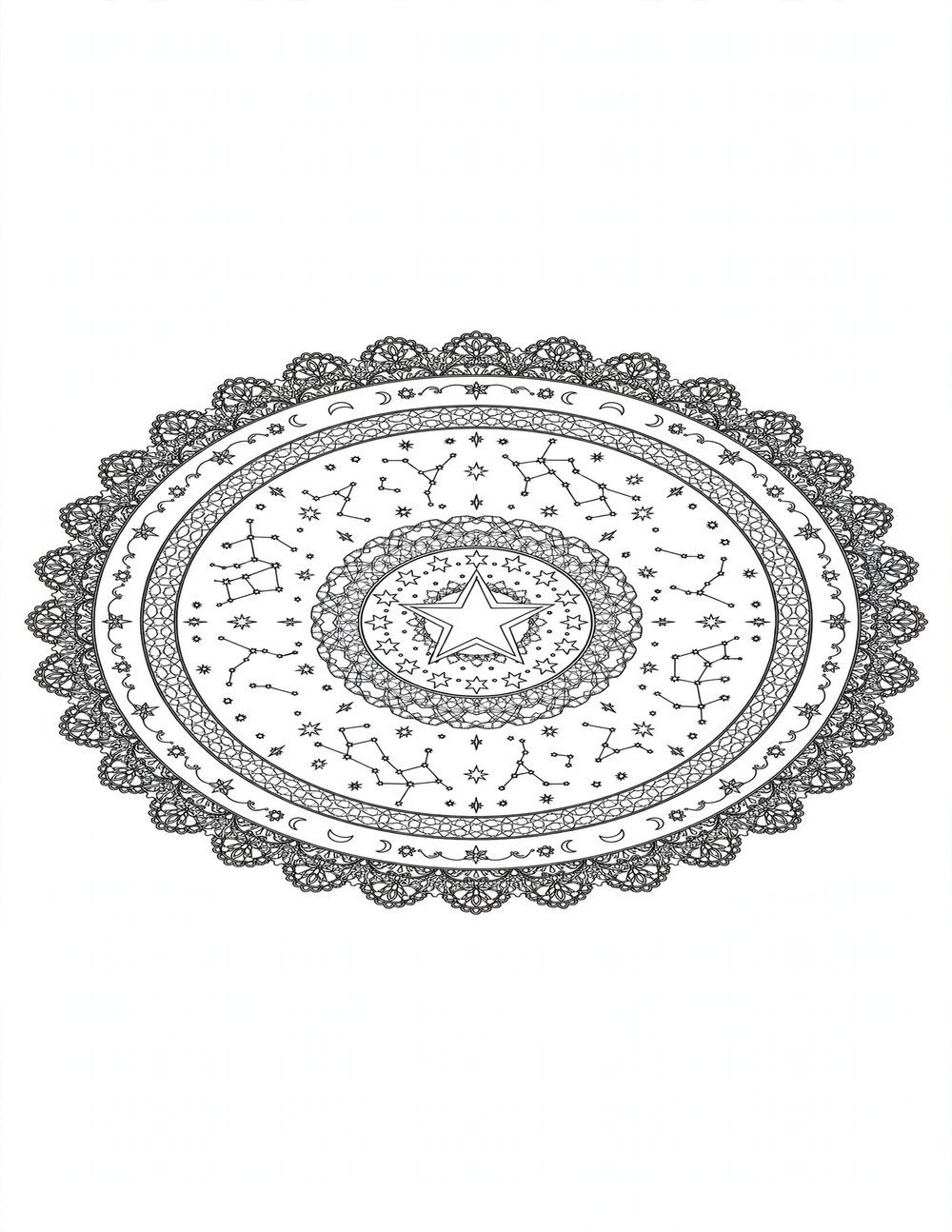 Free printable mystical mandala coloring page