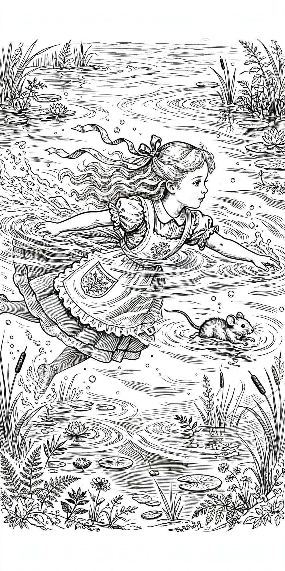Free printable alice in wonderland coloring page