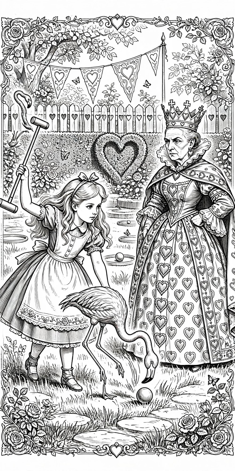 Free alice in wonderland coloring sheet to print and color (sample 2 of 2)
