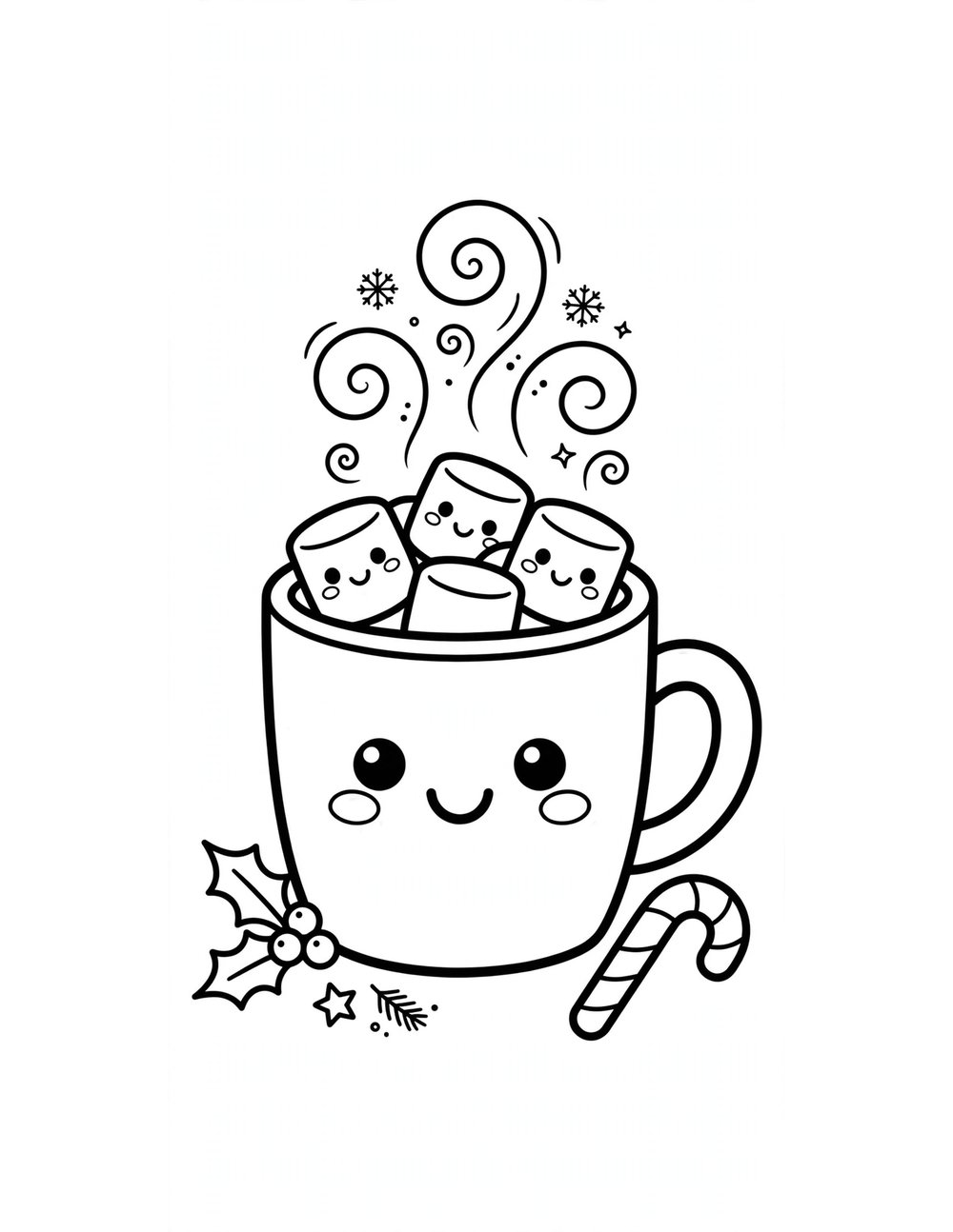 Free cute christmas coloring sheet to print and color (sample 2 of 2)