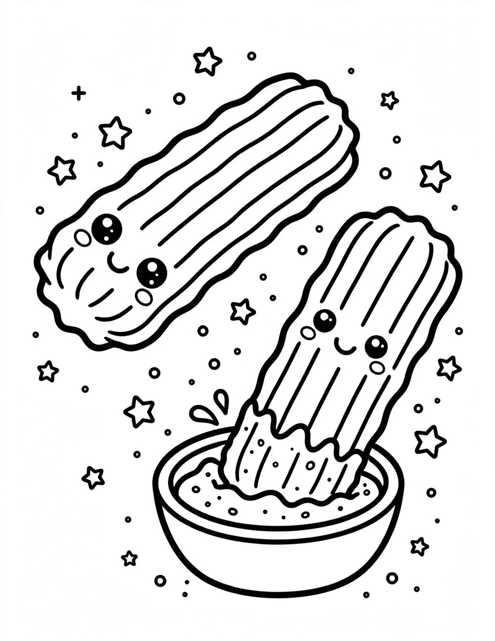 Free cute dessert coloring sheet to print and color (sample 2 of 2)