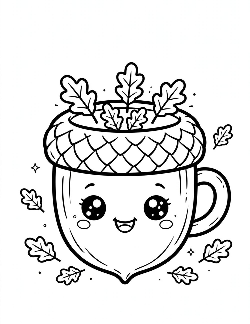 Free printable cute fall coloring page