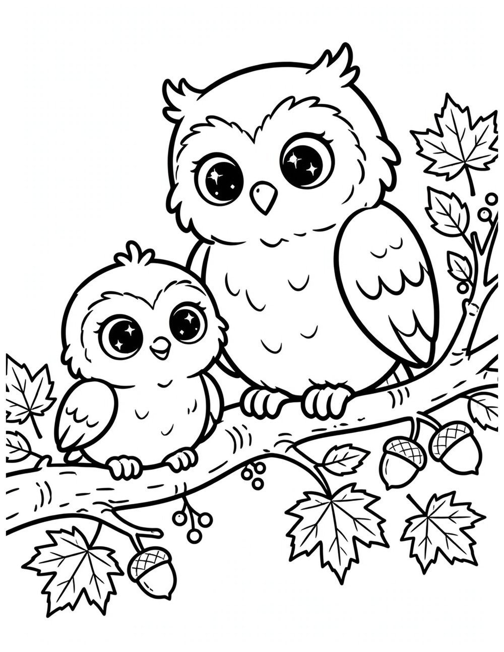 Free cute fall coloring sheet to print and color (sample 2 of 2)