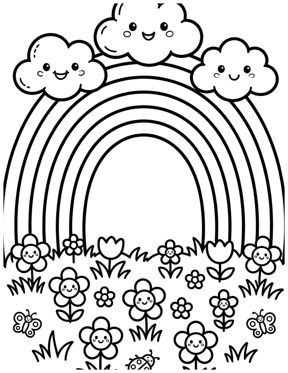 Free printable cute cozy spring coloring page
