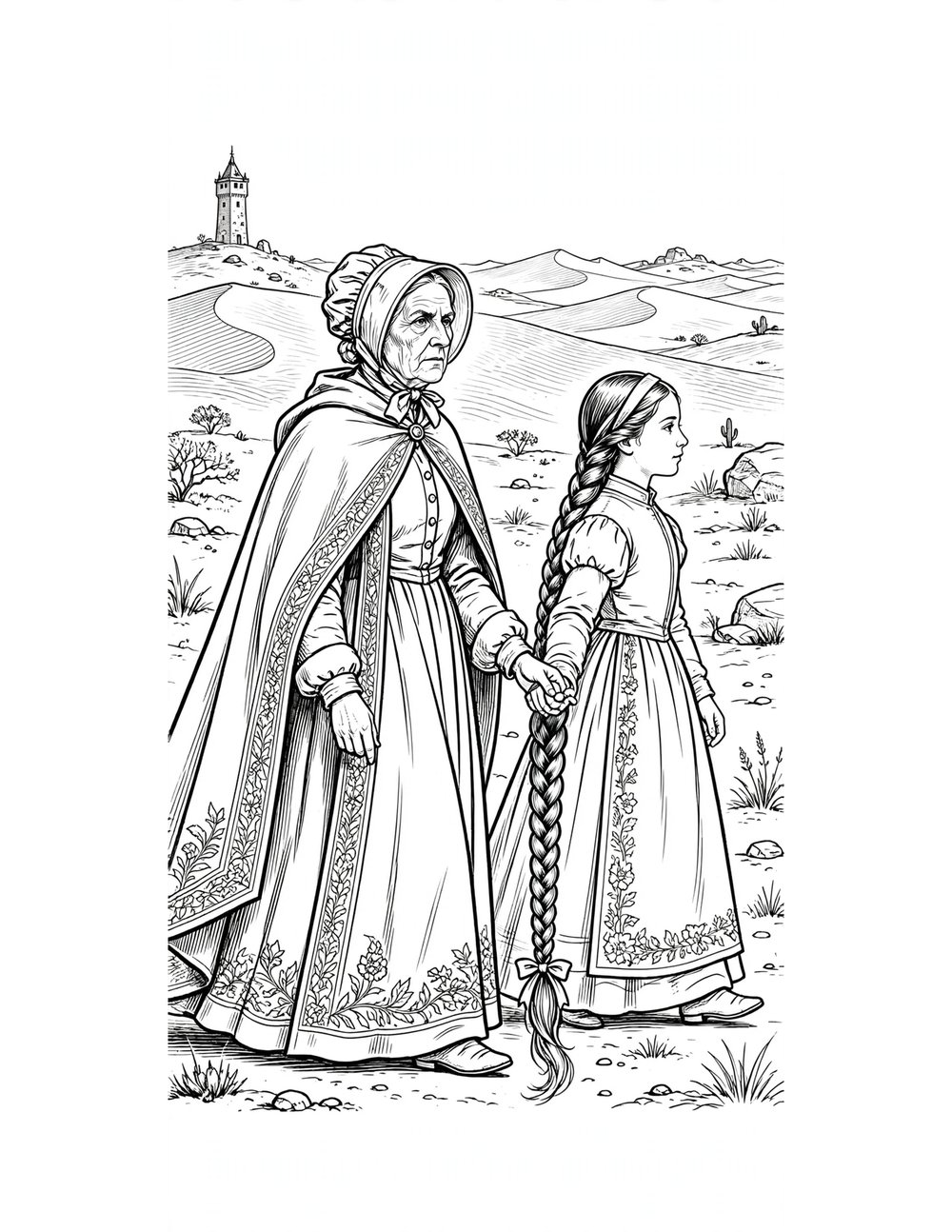 Free rapunzel coloring sheet to print and color (sample 2 of 2)