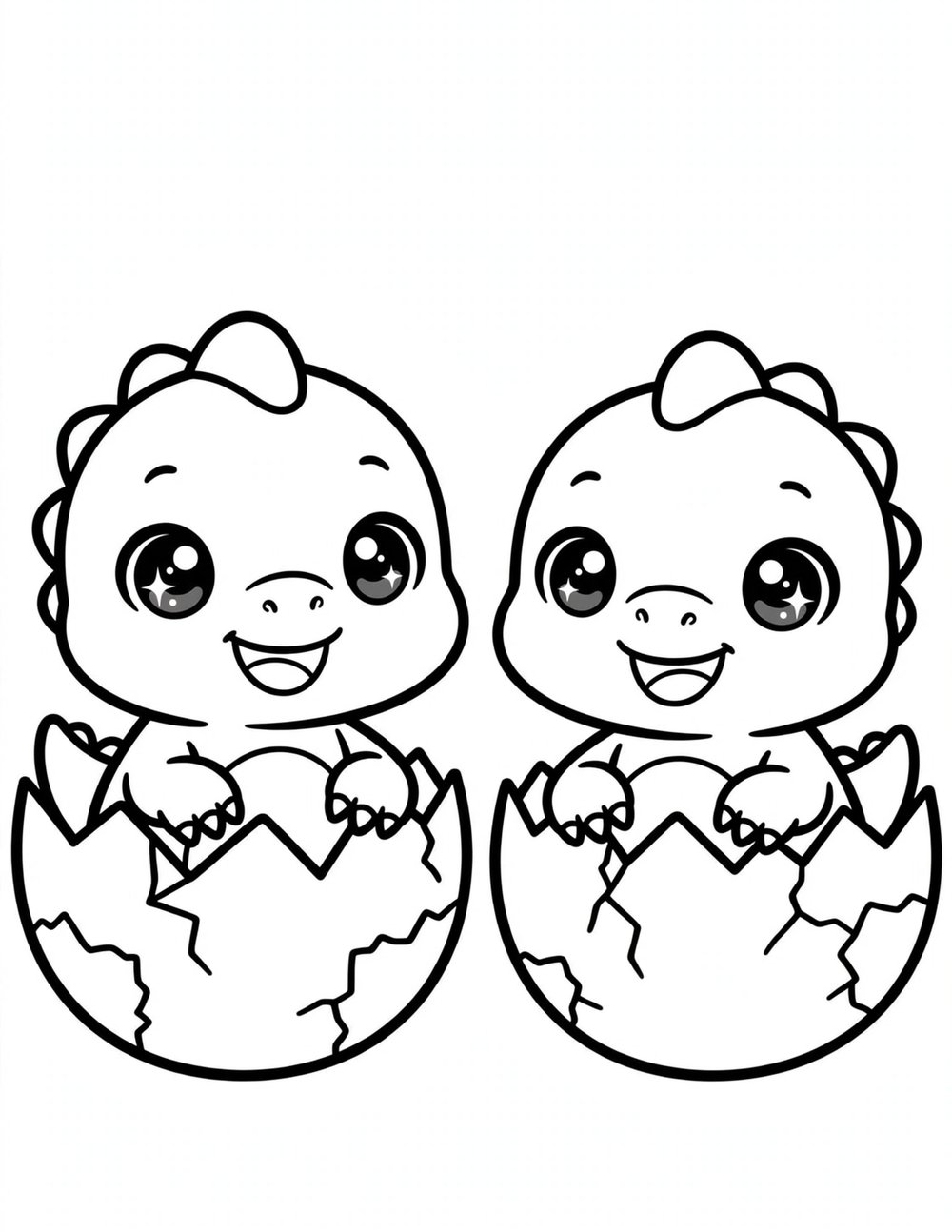 Free printable cute dinosaur coloring page
