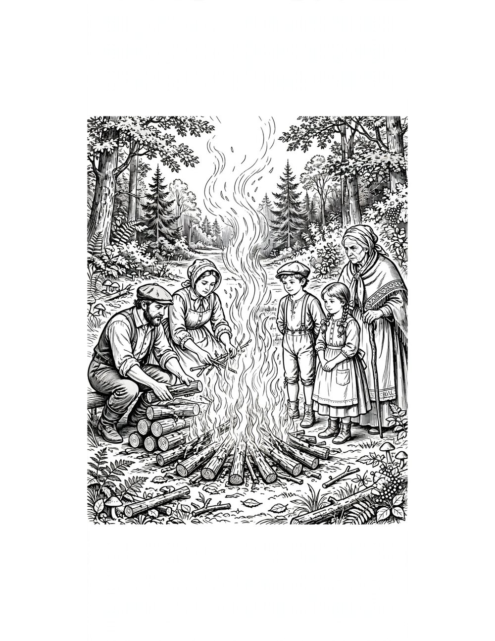 Free printable hansel & gretel coloring page